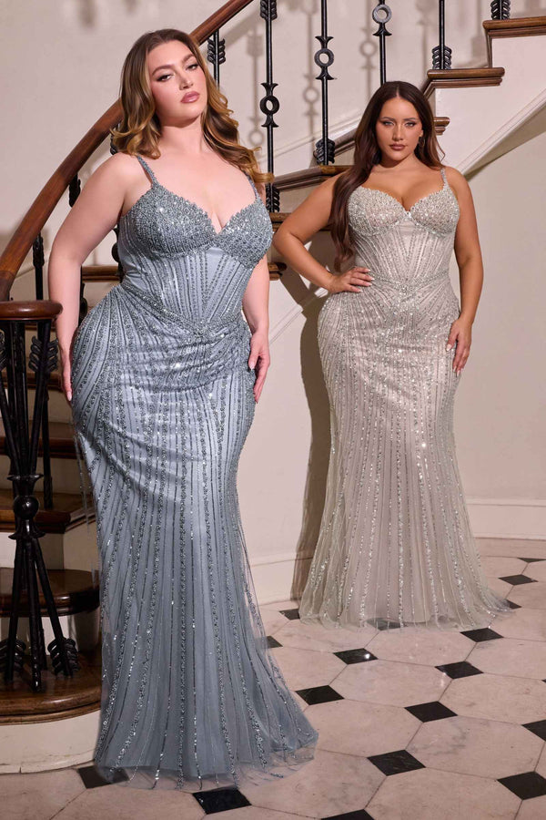 Ladivine — Strapless Beaded Fitted Gown — alternate view