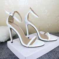 Women's Fish Mouth Stiletto Sandals | Buckle High Heel Open-Toe Heels
