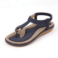 Women's PU Ankle Strap Platform Sandals | Low Heel Open-Toe Summer Shoes