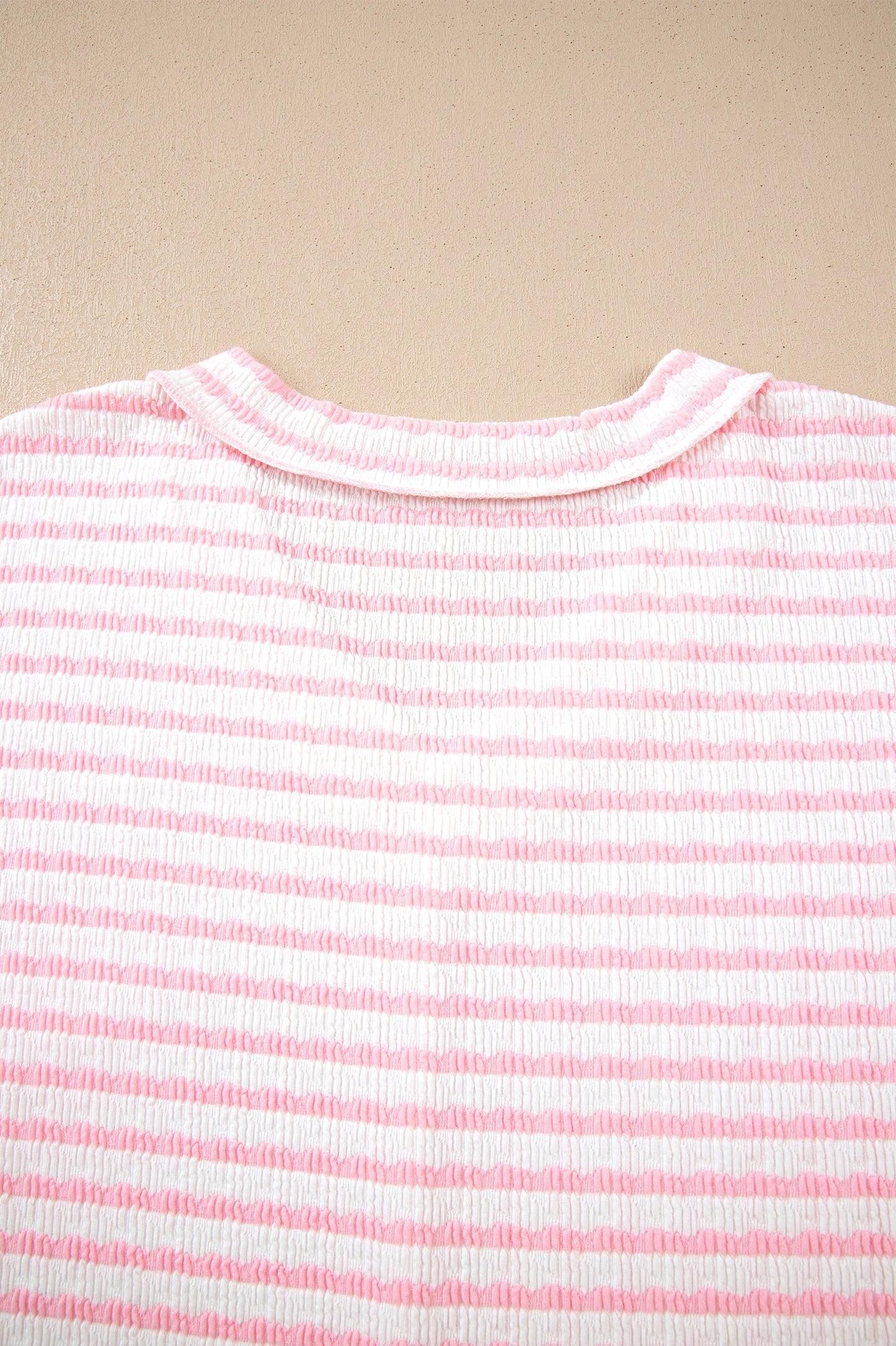 Nora - Striped V-Neck Tee with Seam Detail — plus-size top, Kothlis