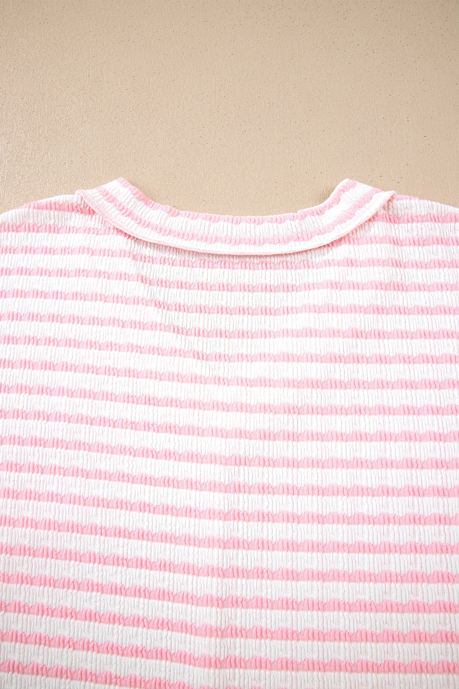 Nora - Striped V-Neck Tee with Seam Detail — plus-size top, Kothlis