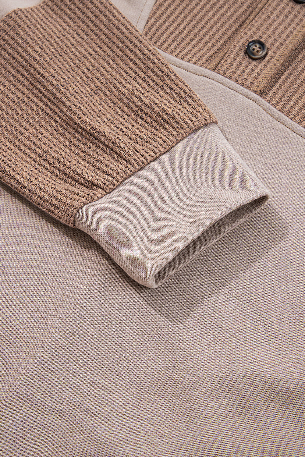 Goat Waffle Patchwork Hoodie - Pocket-Forward — plus-size sweatshirt, Kothlis