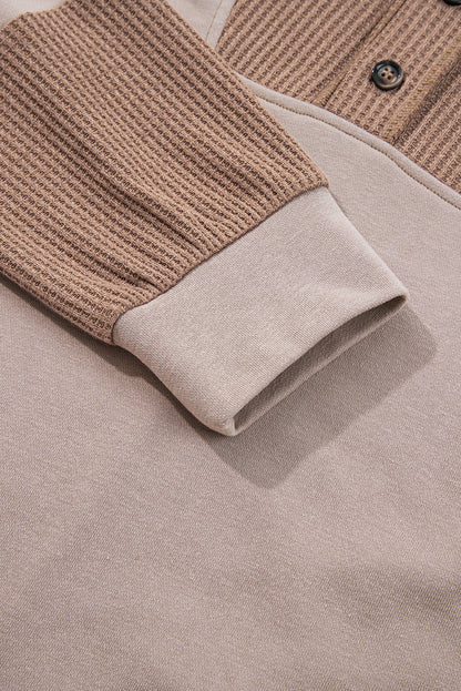 Goat Waffle Patchwork Hoodie - Pocket-Forward — plus-size sweatshirt, Kothlis