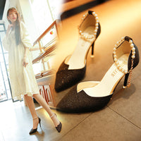 Women's Cutout Platform Sandals | Waterproof Open-Toe Metallic Heels
