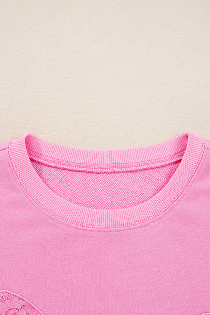 Pink Big-Bow Lace Dolman Sweatshirt — plus-size sweatshirt, Kothlis