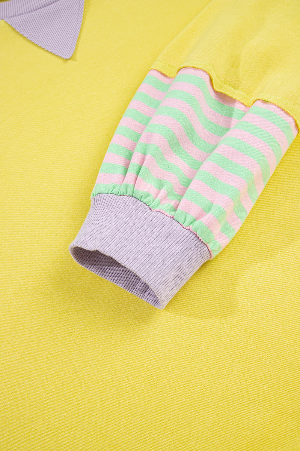 Yellow Stripe Colorblock Crewneck Sweatshirt — plus-size sweatshirt, Kothlis