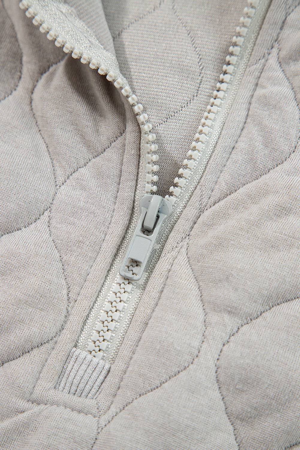 Gray Quilted Quarter-Zip Hoodie — plus-size sweatshirt, Kothlis