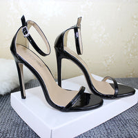 Women's Fish Mouth Stiletto Sandals | Buckle High Heel Open-Toe Heels