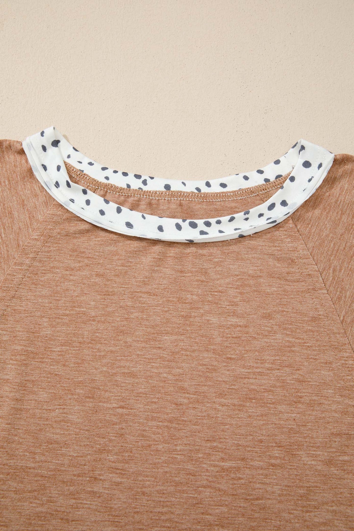 Abigail - Colorblock Patchwork Tee in Chestnut — plus-size top, Kothlis