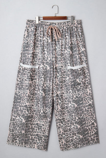 Hadley - Leopard Drawstring Pants — plus-size bottoms, Kothlis