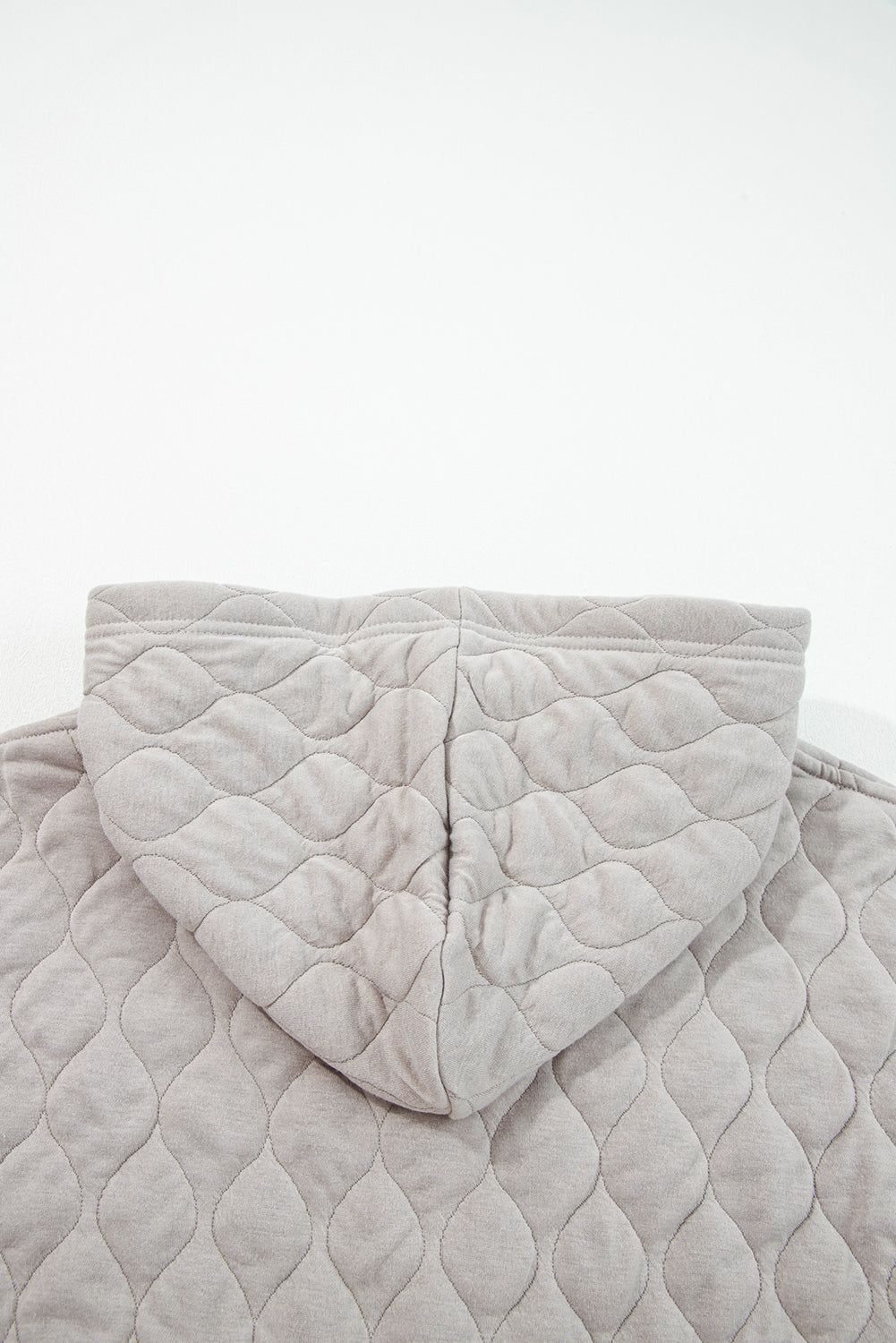 Gray Quilted Quarter-Zip Hoodie — plus-size sweatshirt, Kothlis
