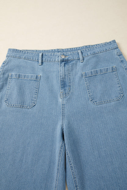 Adelyn - Textured Wide-Leg Jeans in Dusk Blue — plus-size bottoms, Kothlis
