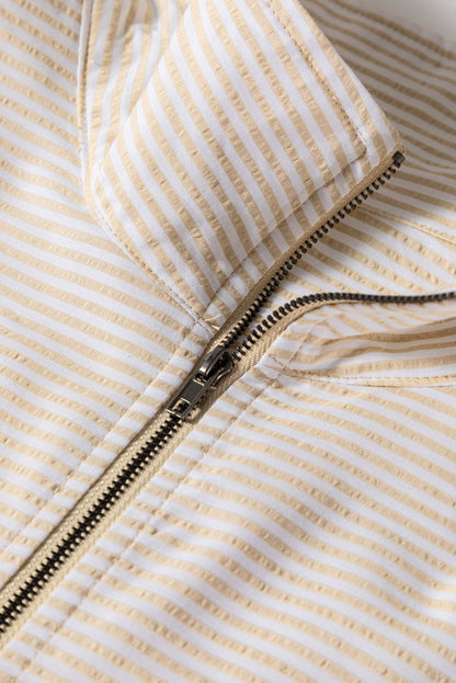 Khaki Stripe Half-Zip - French Terry Comfort — plus-size sweatshirt, Kothlis