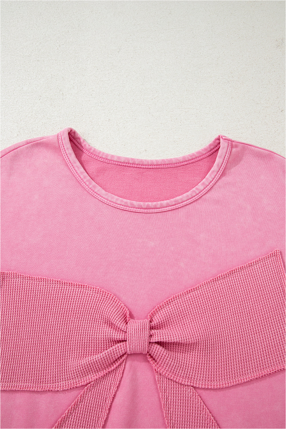 Bonbon Bowknot Waffle Sweatshirt - Mineral Wash — plus-size sweatshirt, Kothlis