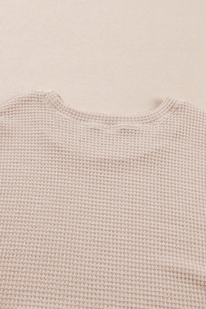 Beige Faux Two-Piece Floral Knit Top — plus-size long-sleeve top, Kothlis