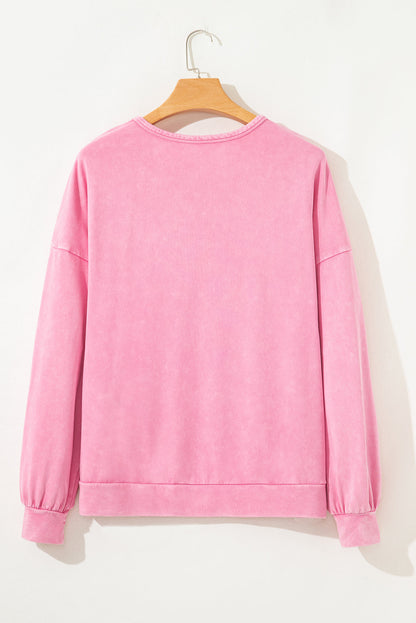 Bonbon Bowknot Waffle Sweatshirt - Mineral Wash — plus-size sweatshirt, Kothlis