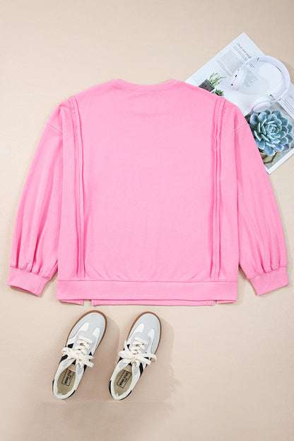Pink Big-Bow Lace Dolman Sweatshirt — plus-size sweatshirt, Kothlis