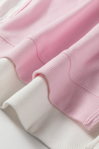 Pink Colorblock Drop-Shoulder Sweatshirt — plus-size sweatshirt, Kothlis