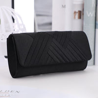 Women's Elegant Striped Evening Bag with Chain Shoulder Strap | Clutch Purse