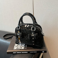 Women's PU Leather Pillow Bag – Crossbody & Handheld Purse with Rivet Detail