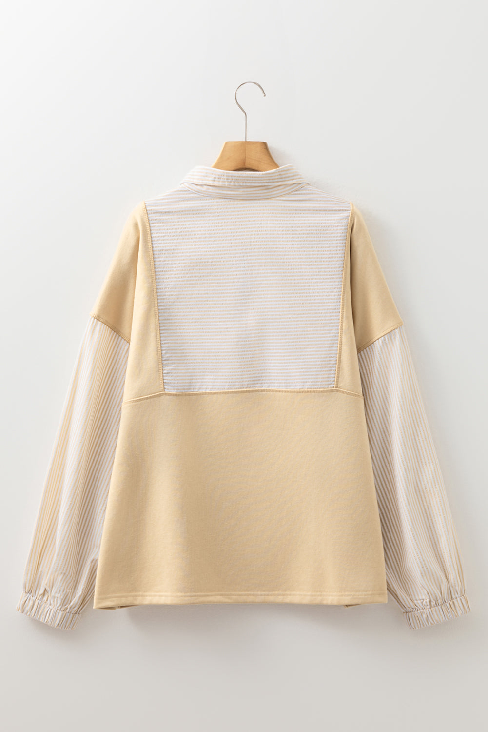 Khaki Stripe Half-Zip - French Terry Comfort — plus-size sweatshirt, Kothlis