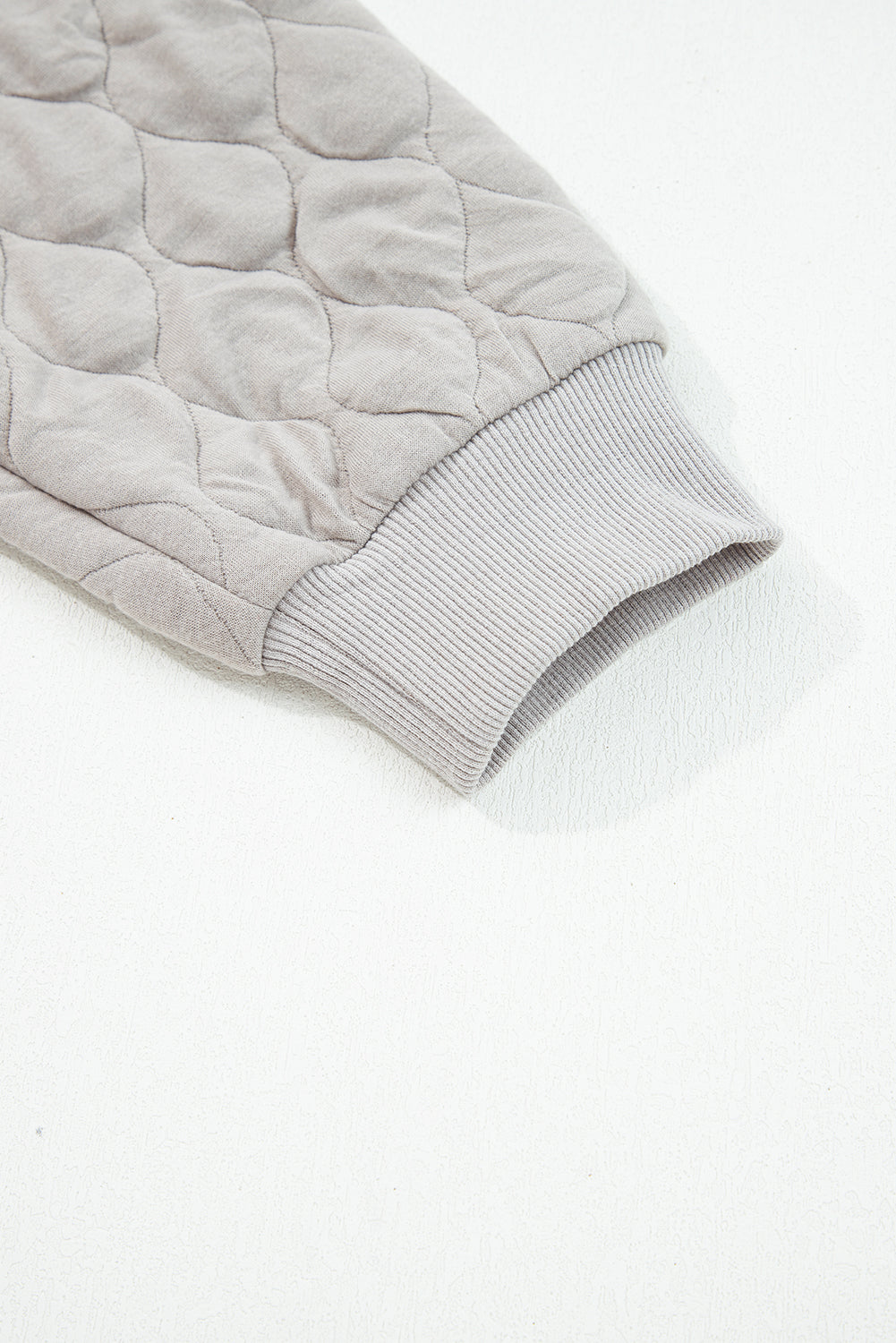 Gray Quilted Quarter-Zip Hoodie — plus-size sweatshirt, Kothlis