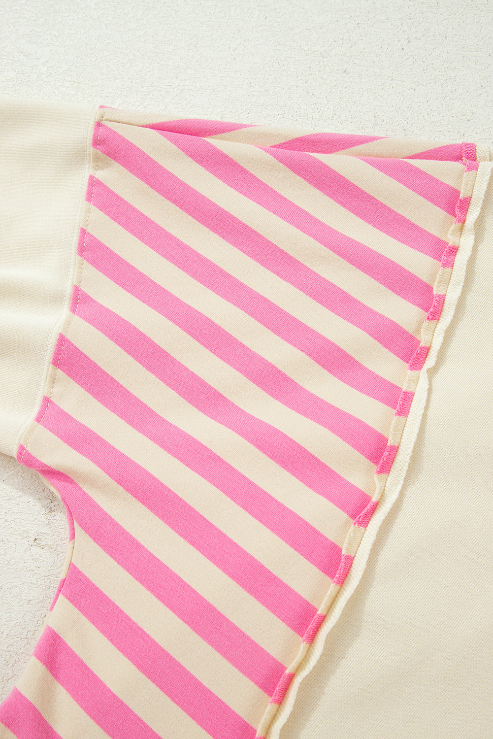 Pink Stripe Polo-Collar Drop-Shoulder Pullover — plus-size sweatshirt, Kothlis