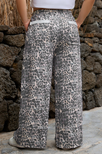 Hadley - Leopard Drawstring Pants — plus-size bottoms, Kothlis