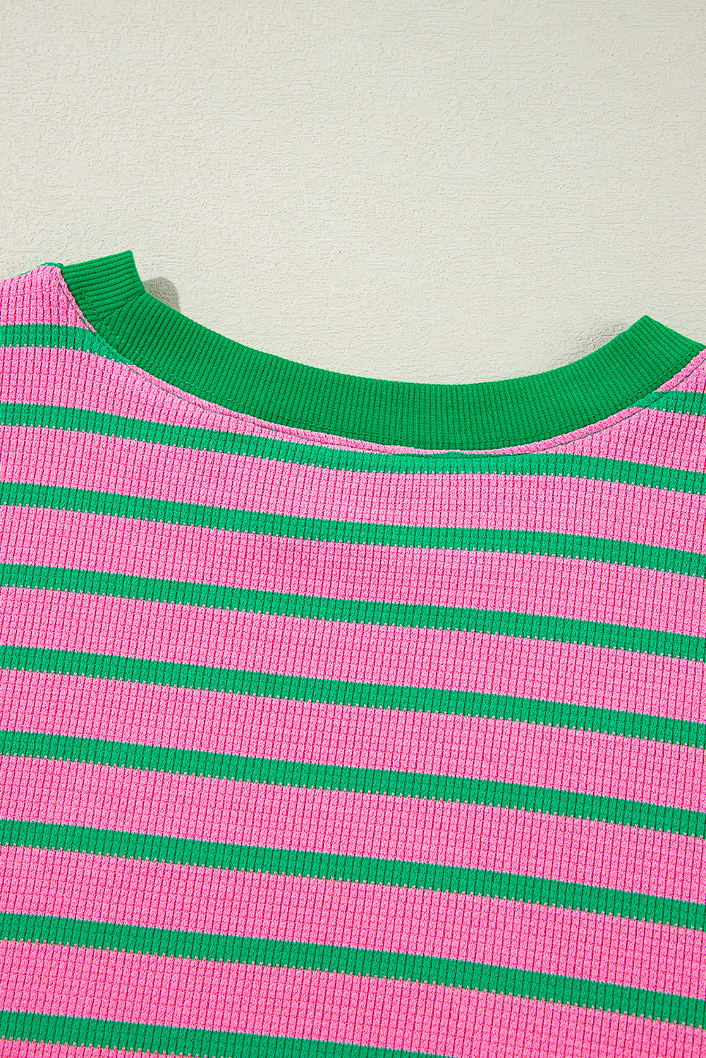 Pink Stripe Waffle Crewneck - Soft Everyday Layer — plus-size sweatshirt, Kothlis