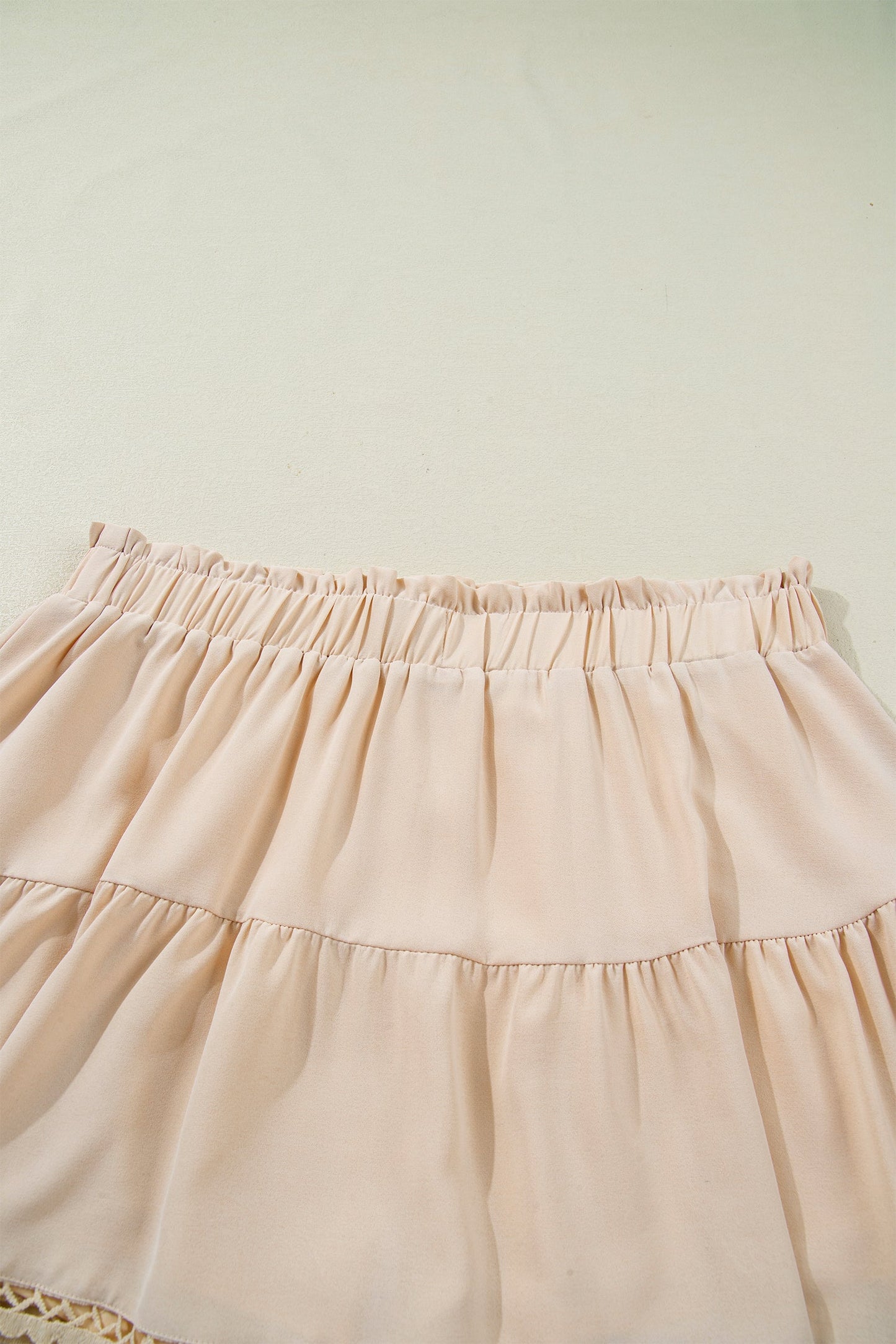 Millie - Ruffled Boho Shorts in Parchment — plus-size bottoms, Kothlis