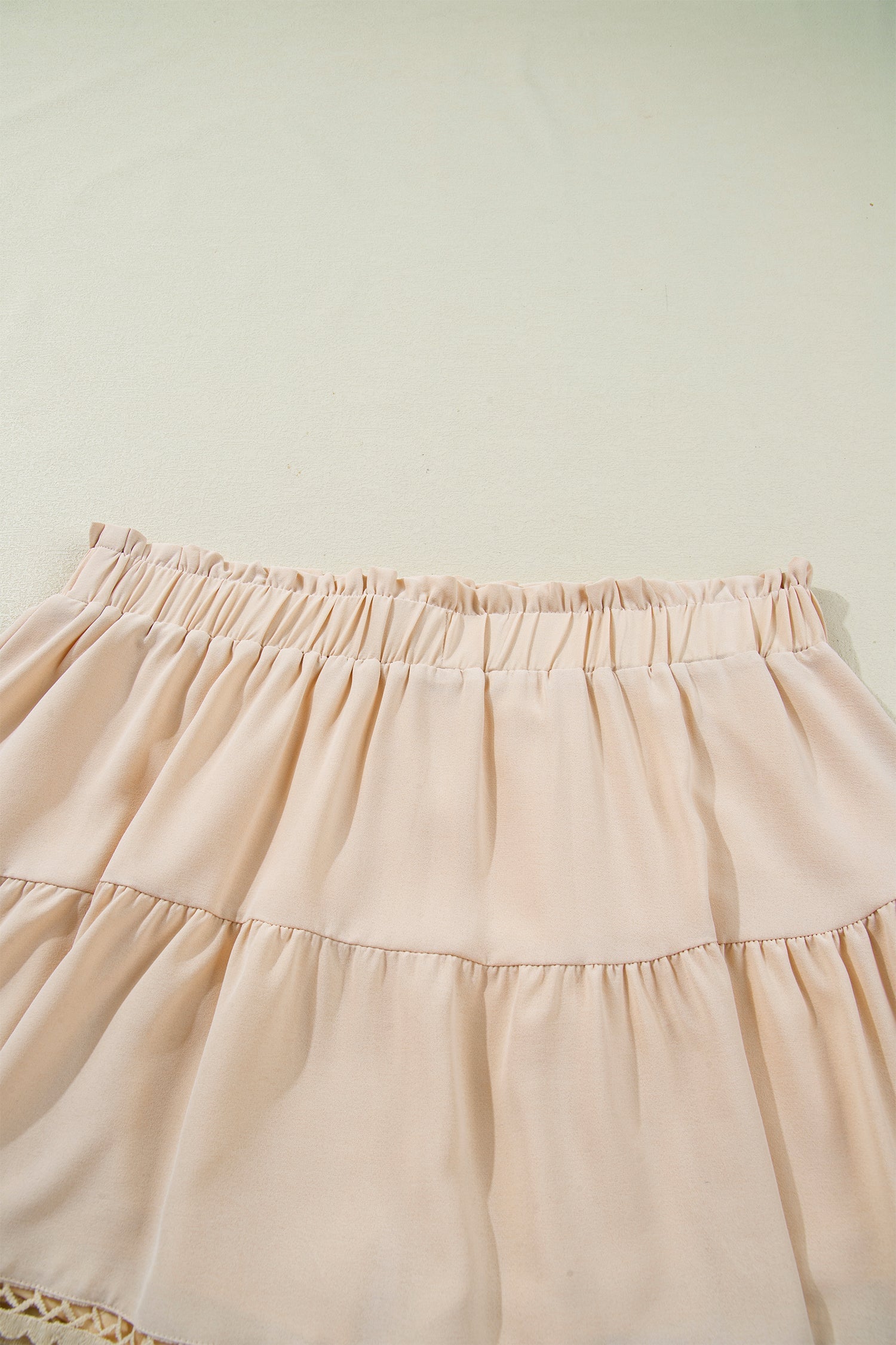 Millie - Ruffled Boho Shorts in Parchment — plus-size bottoms, Kothlis
