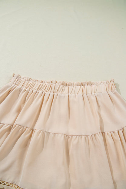 Millie - Ruffled Boho Shorts in Parchment — plus-size bottoms, Kothlis