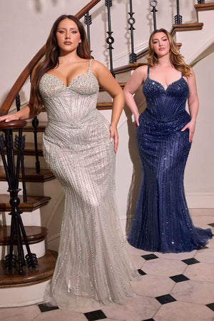 Ladivine — Strapless Beaded Fitted Gown