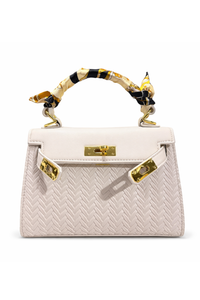 Élan Woven Top Handle Bag – Chic Woven Mini Handbag for Elegant Everyday & Brunch Outfits