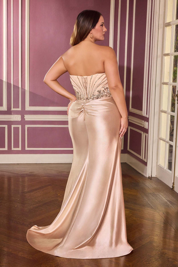 Ladivine — Strapless Sweetheart Draped Gown — alternate view