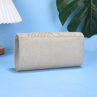 Women's Elegant Striped Evening Bag with Chain Shoulder Strap | Clutch Purse