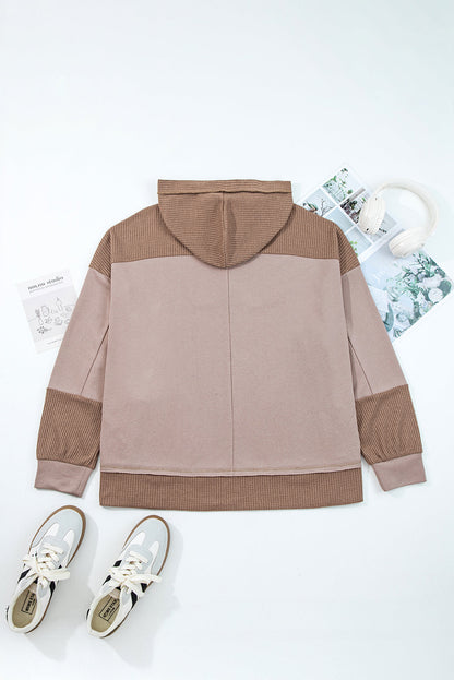 Goat Waffle Patchwork Hoodie - Pocket-Forward — plus-size sweatshirt, Kothlis