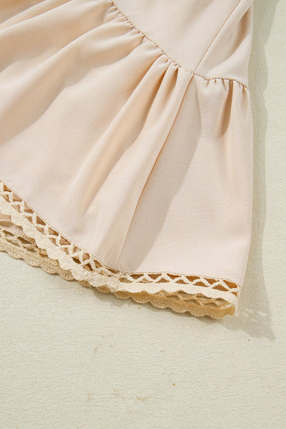 Millie - Ruffled Boho Shorts in Parchment — plus-size bottoms, Kothlis