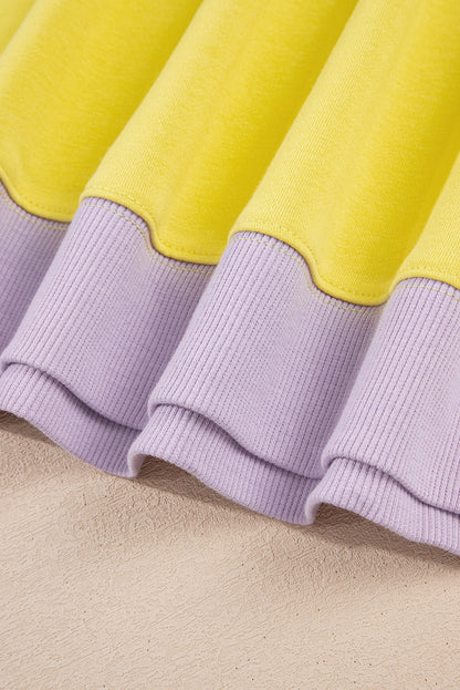 Yellow Stripe Colorblock Crewneck Sweatshirt — plus-size sweatshirt, Kothlis