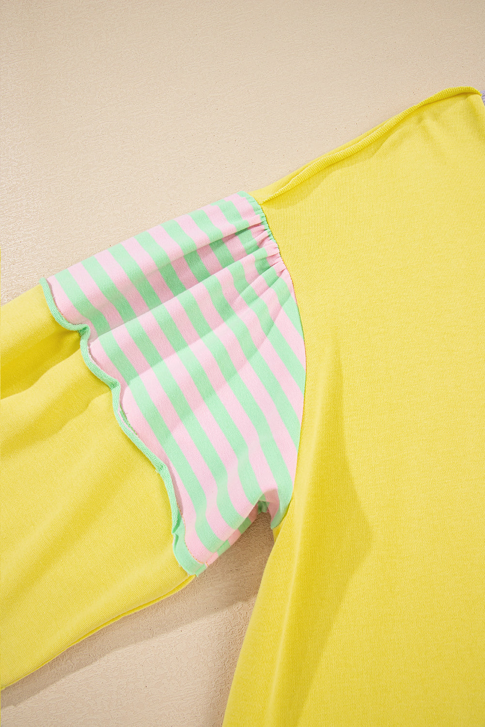 Yellow Stripe Colorblock Crewneck Sweatshirt — plus-size sweatshirt, Kothlis