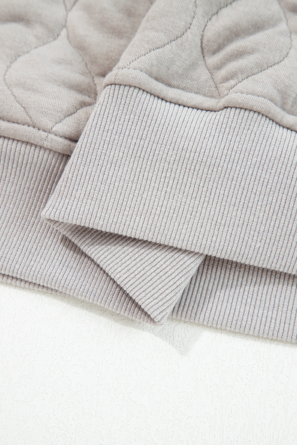 Gray Quilted Quarter-Zip Hoodie — plus-size sweatshirt, Kothlis