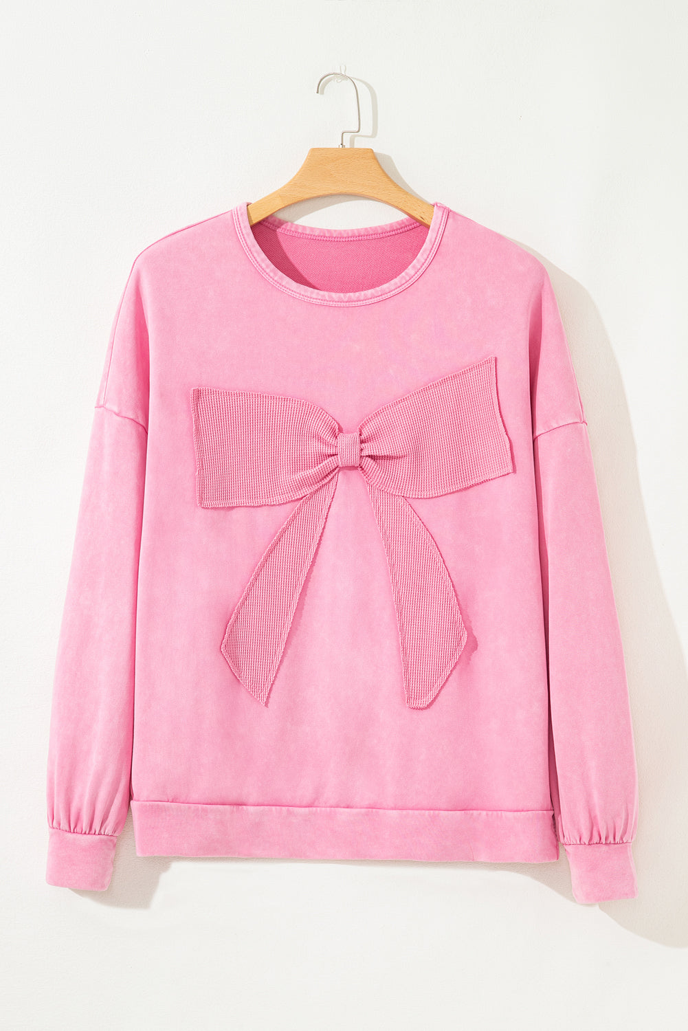 Bonbon Bowknot Waffle Sweatshirt - Mineral Wash — plus-size sweatshirt, Kothlis