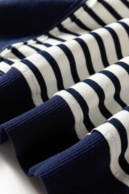 Blue Stripe Colorblock Sweatshirt - Made to Layer — plus-size sweatshirt, Kothlis
