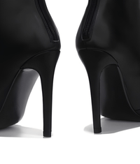 Chic Black Studded Bootie with Bow Tie Detail