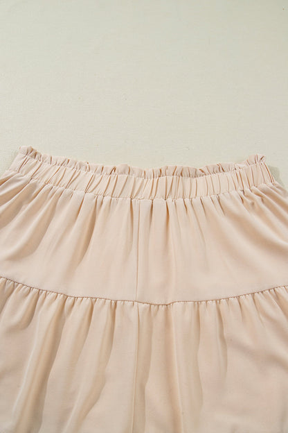 Millie - Ruffled Boho Shorts in Parchment — plus-size bottoms, Kothlis