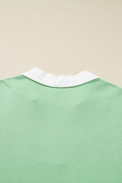 Moonlight Jade V-Neck Colorblock Sweatshirt — plus-size sweatshirt, Kothlis