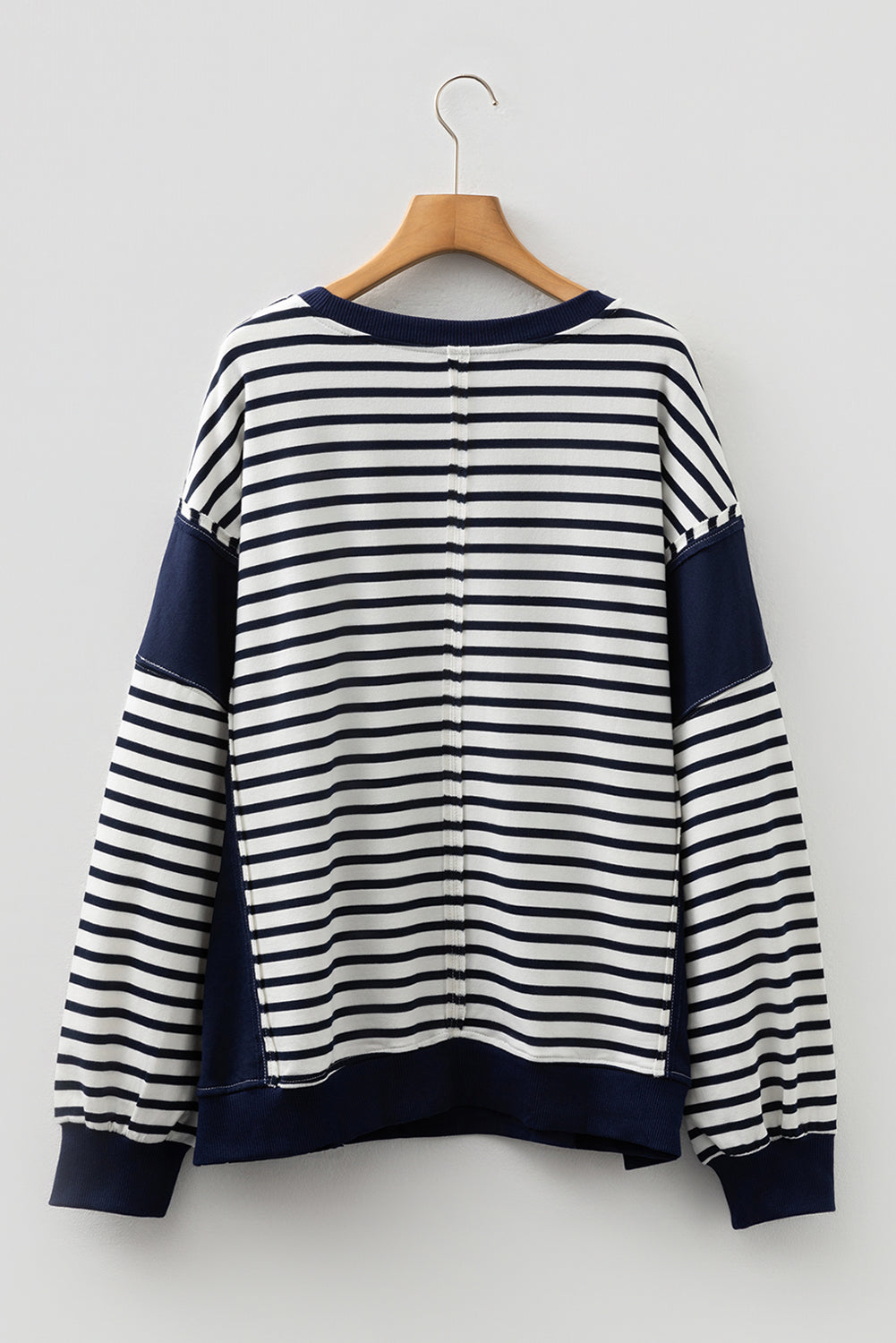 Blue Stripe Colorblock Sweatshirt - Made to Layer — plus-size sweatshirt, Kothlis
