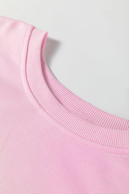 Pink Colorblock Drop-Shoulder Sweatshirt — plus-size sweatshirt, Kothlis