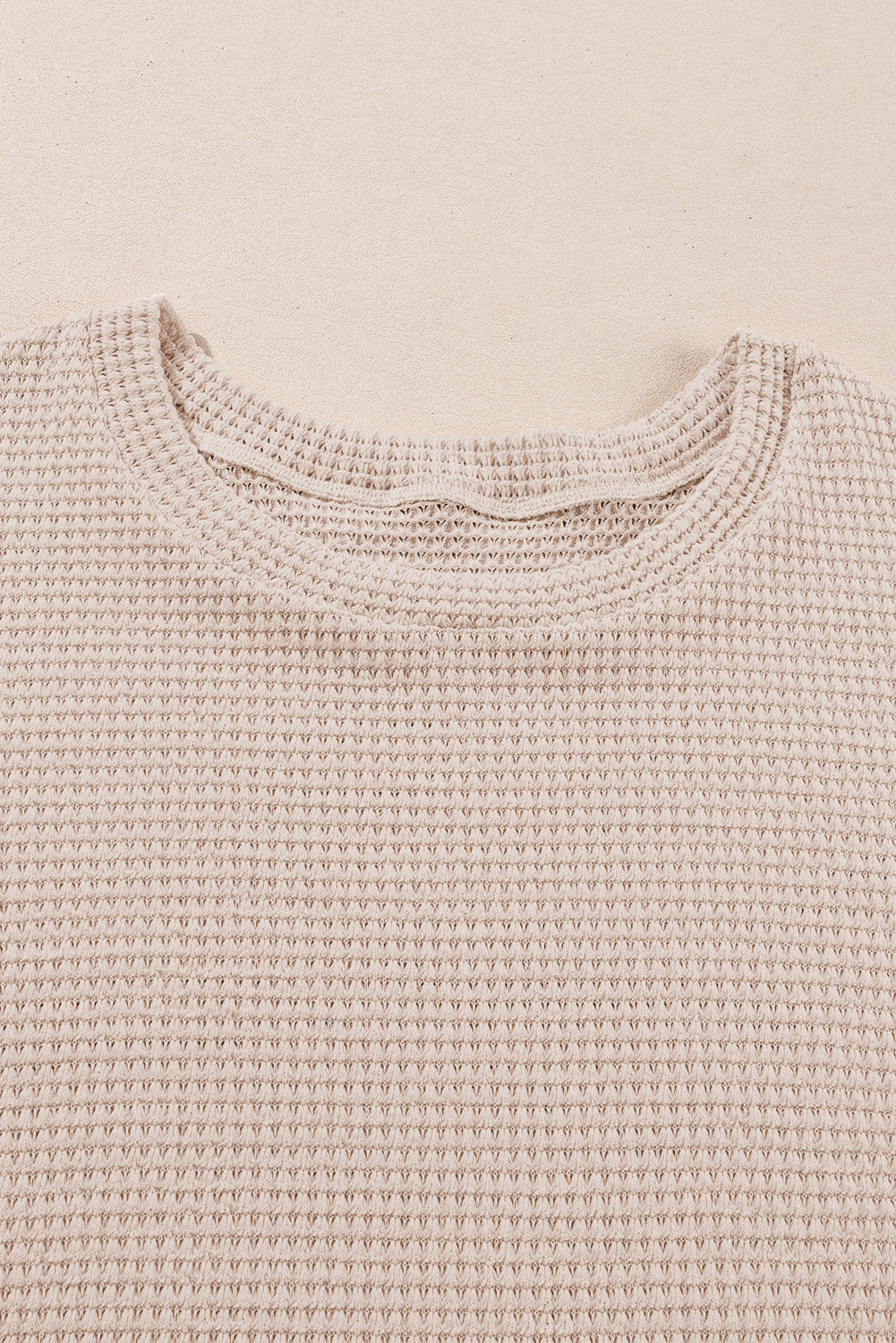 Beige Faux Two-Piece Floral Knit Top — plus-size long-sleeve top, Kothlis
