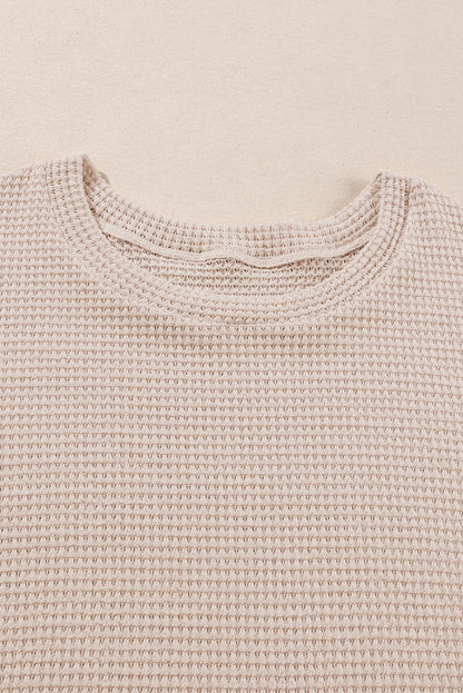 Beige Faux Two-Piece Floral Knit Top — plus-size long-sleeve top, Kothlis